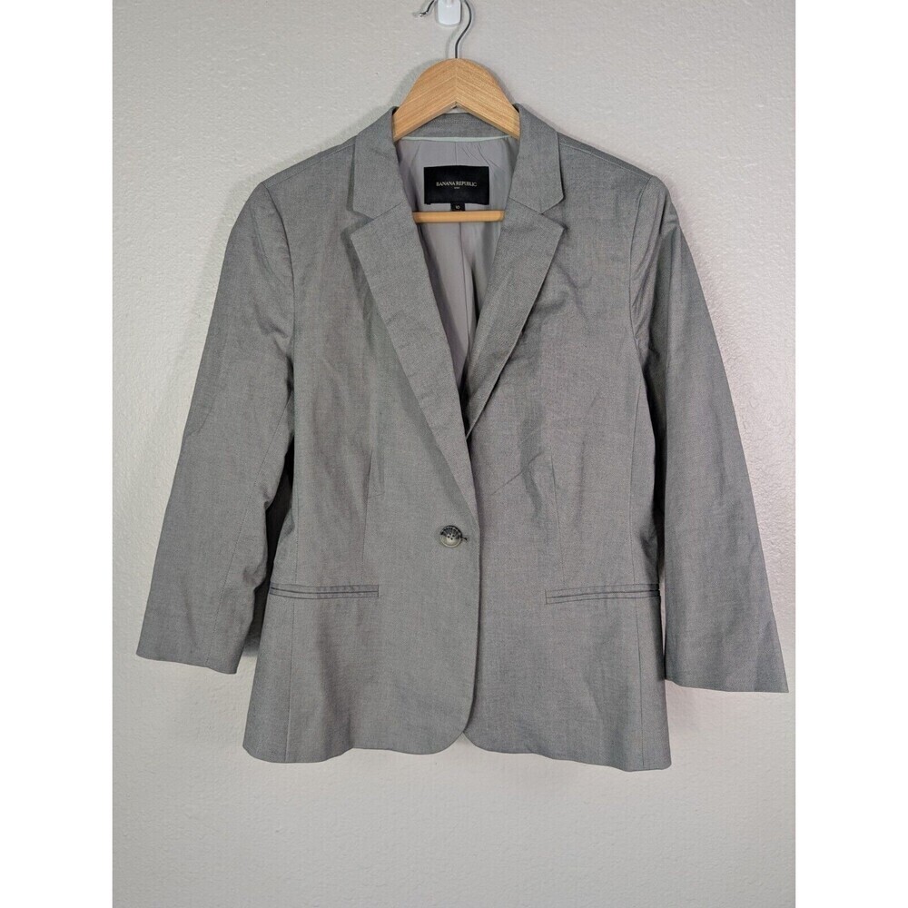 Banana Republic Gray‎ Button Blazer Jacket Size 10